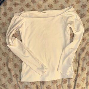 Old Navy White Off-the-Shoulder Long Sleeve Top